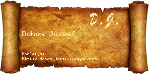 Dohos József névjegykártya