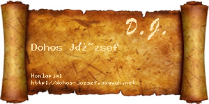 Dohos József névjegykártya